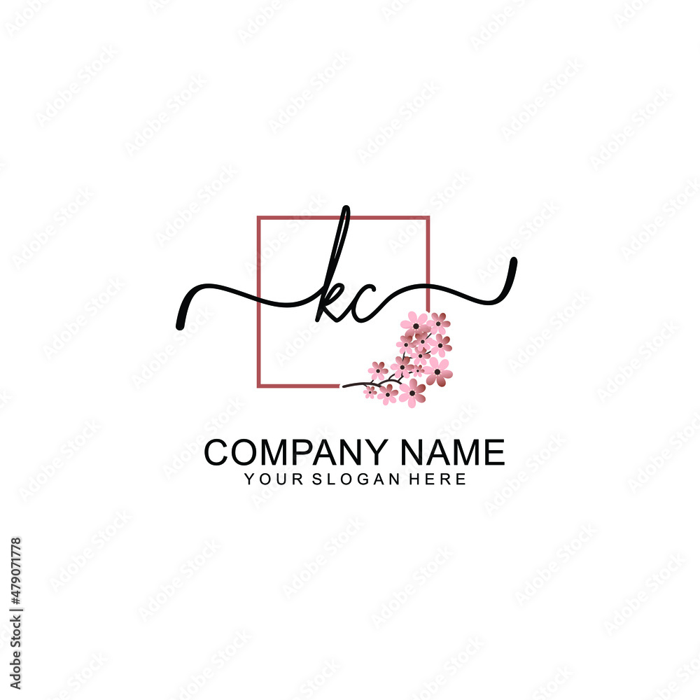 Initial KC beauty monogram and elegant logo design handwriting logo of initial signature Initial KC beauty monogram and elegant logo design handwriting logo of initial signature