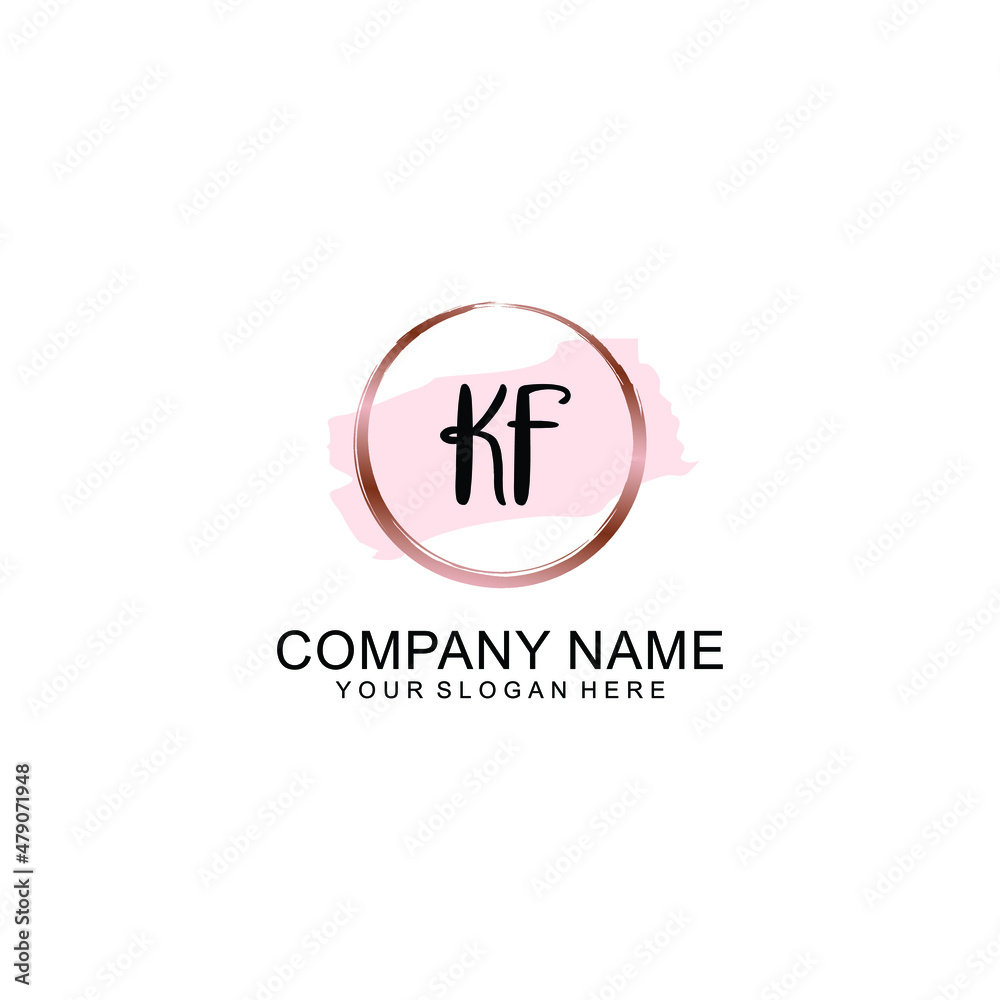KF Initial handwriting logo vector. Hand lettering for designs KF Initial handwriting logo vector. Hand lettering for designs