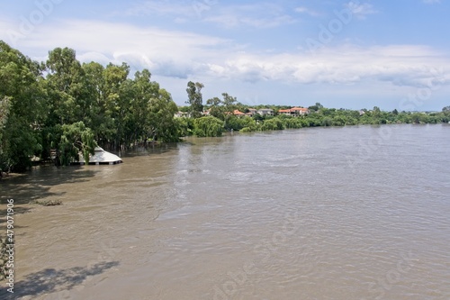 Lapa roof just above water level in Vaal River