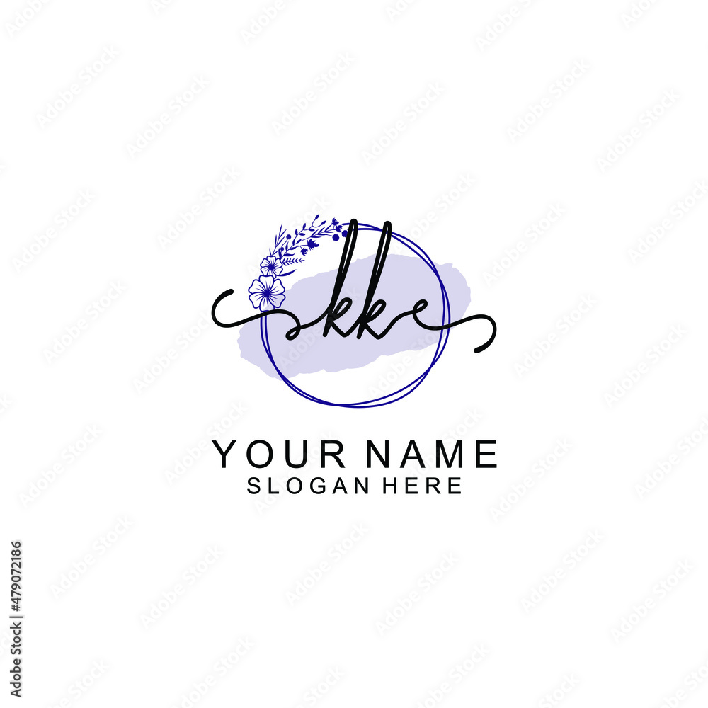 Initial KK beauty monogram and elegant logo design handwriting logo of initial signature Initial KK beauty monogram and elegant logo design handwriting logo of initial signature