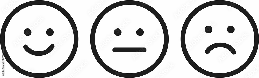 Five facial expression of feedback icon. Rating satisfaction vector illustration Five facial expression of feedback icon. Rating satisfaction vector illustration