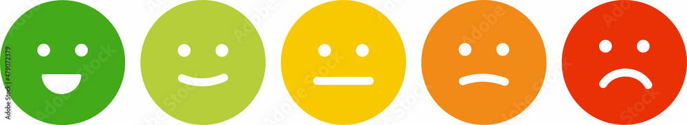 Five facial expression of feedback icon. Rating satisfaction vector illustration Five facial expression of feedback icon. Rating satisfaction vector illustration