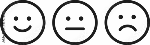 Five facial expression of feedback icon. Rating satisfaction vector illustration