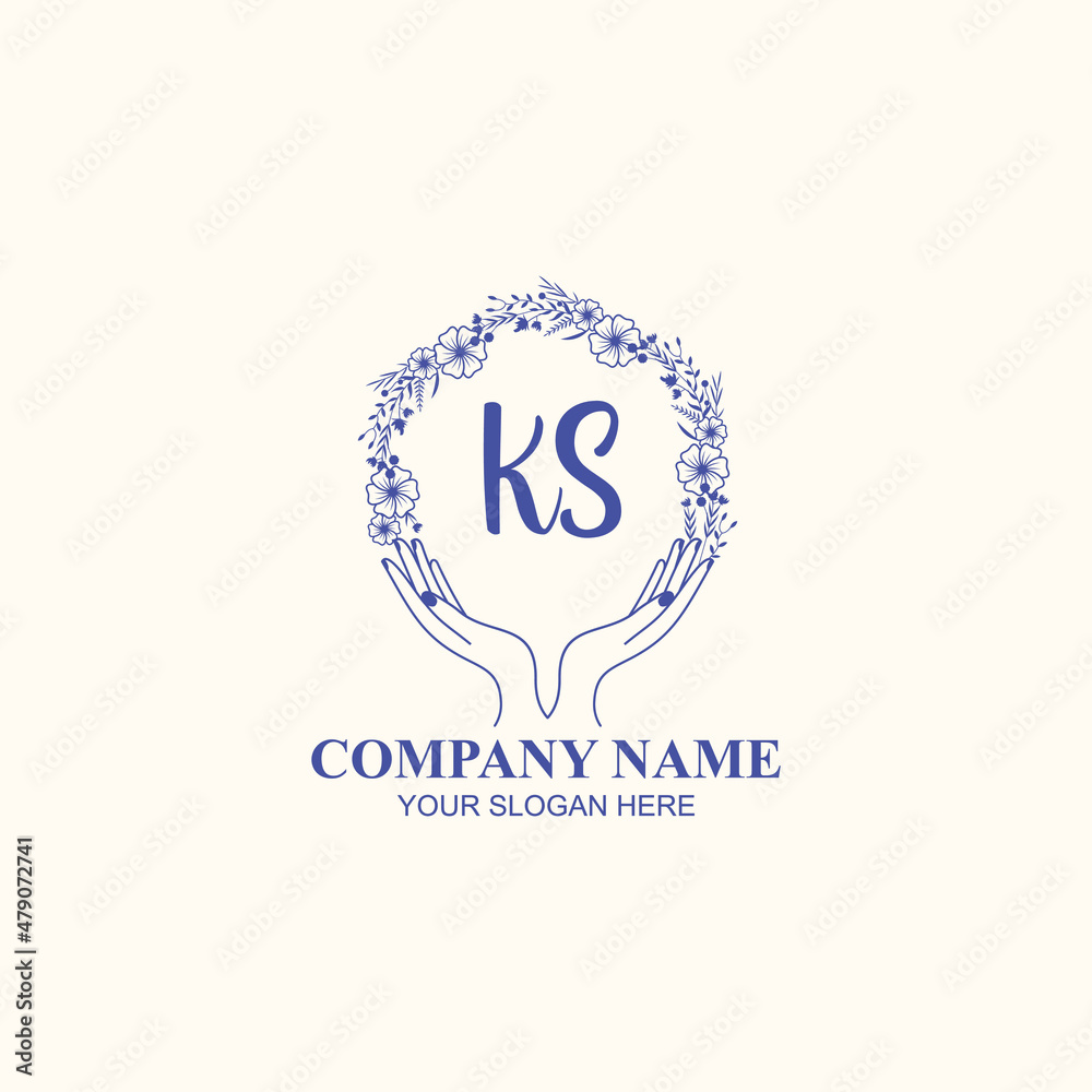 KS initial hand drawn wedding monogram logos