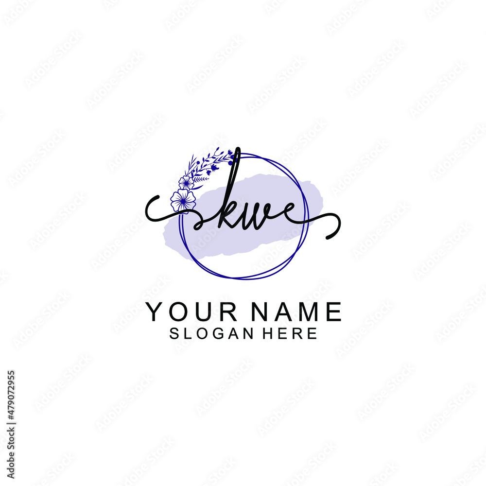 Initial KW beauty monogram and elegant logo design handwriting logo of initial signature Initial KW beauty monogram and elegant logo design handwriting logo of initial signature