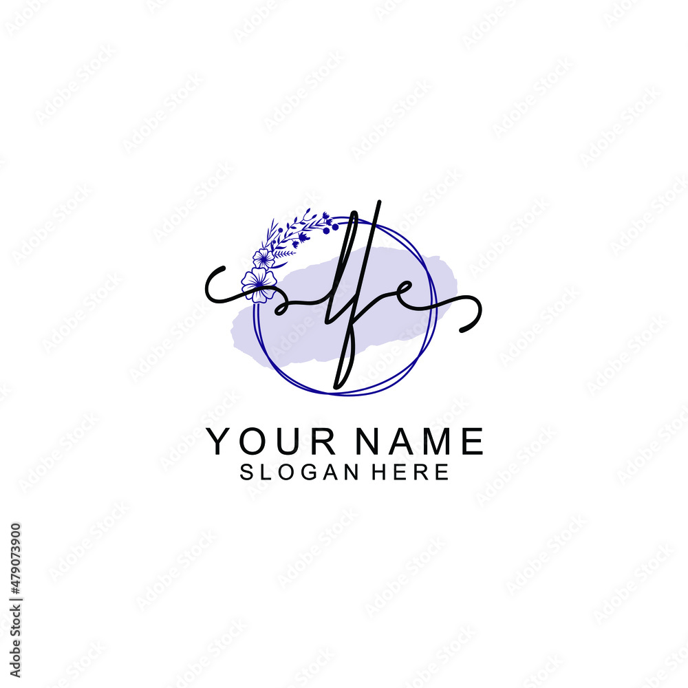 Initial LF beauty monogram and elegant logo design handwriting logo of initial signature Initial LF beauty monogram and elegant logo design handwriting logo of initial signature