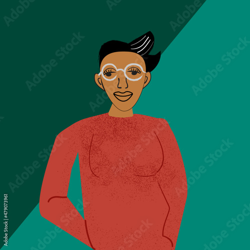 Gay woman with hand in pockets
