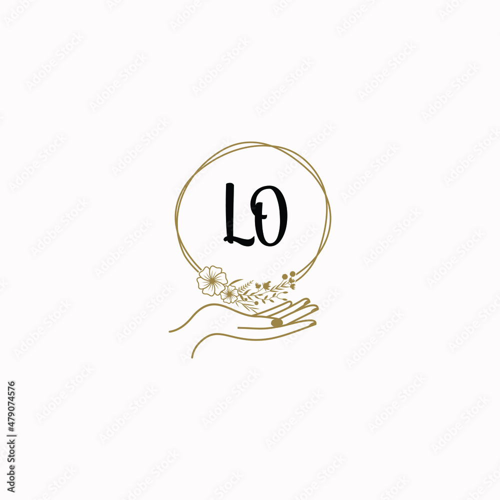 LO initial hand drawn wedding monogram logos LO initial hand drawn wedding monogram logos