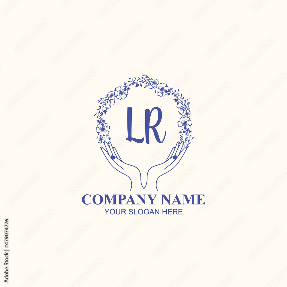 LR initial hand drawn wedding monogram logos