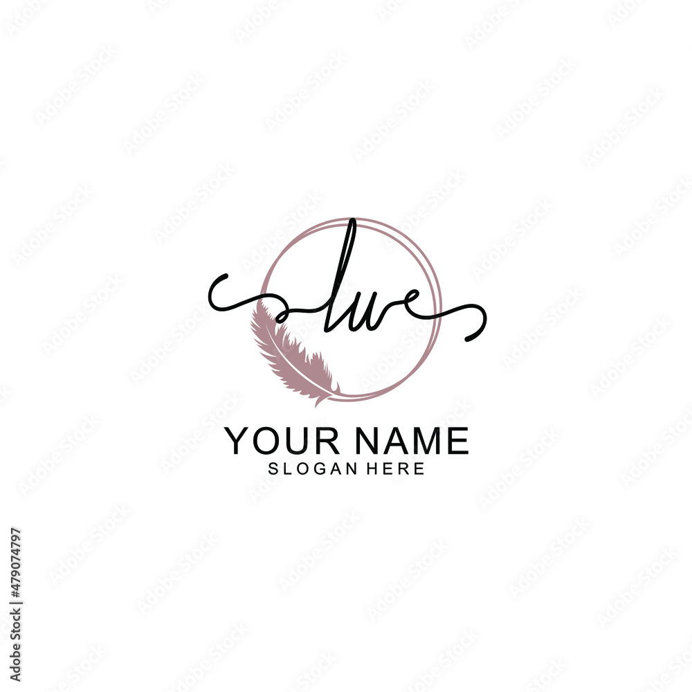 Initial LU beauty monogram and elegant logo design  handwriting logo of initial signature