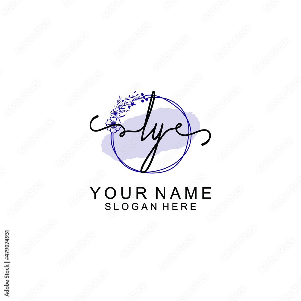 Initial LY beauty monogram and elegant logo design  handwriting logo of initial signature
