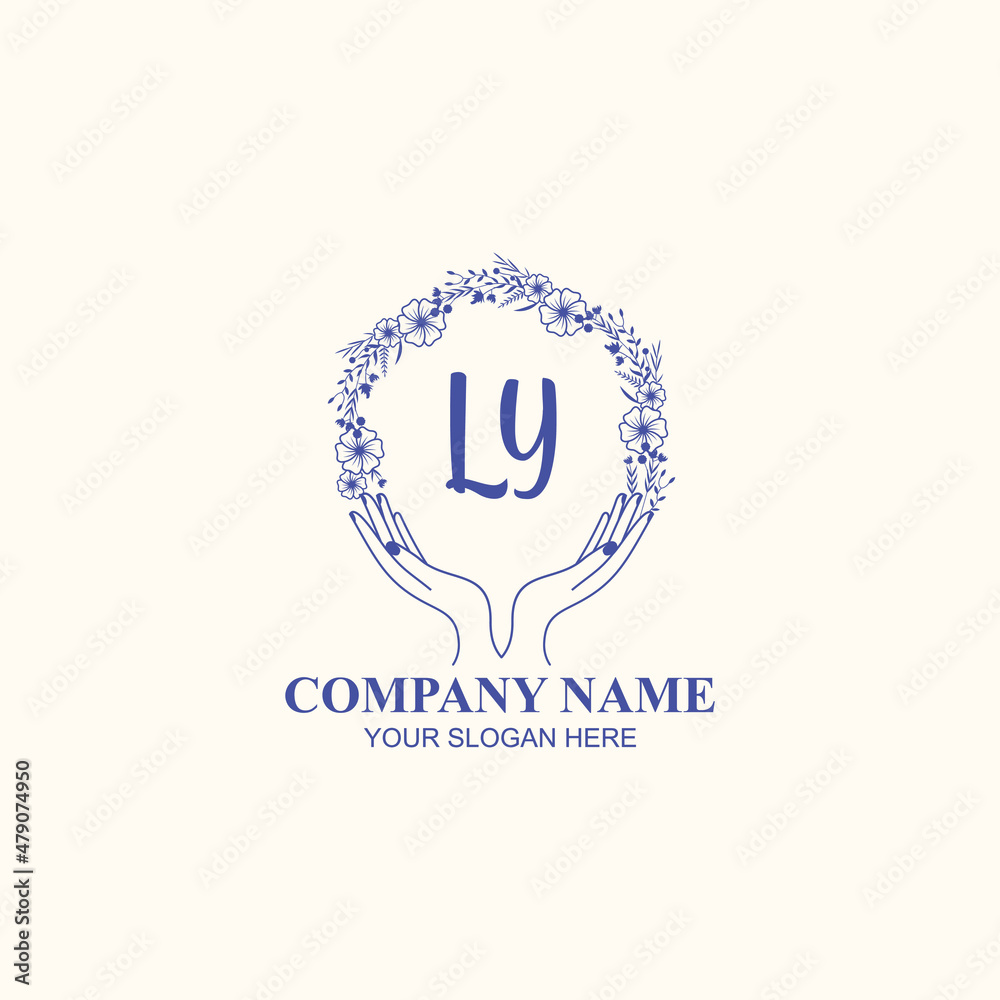 LY initial hand drawn wedding monogram logos LY initial hand drawn wedding monogram logos