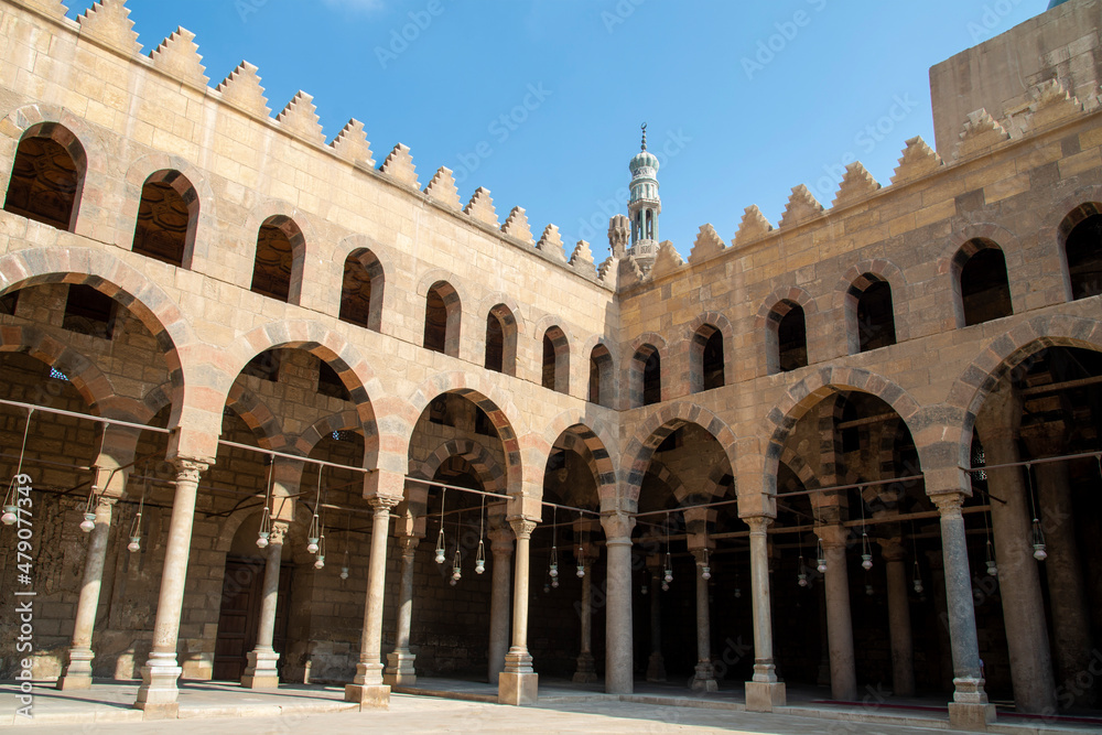 Interior of the Al Nasser Mohamed Mosque in Cairo, Egypt