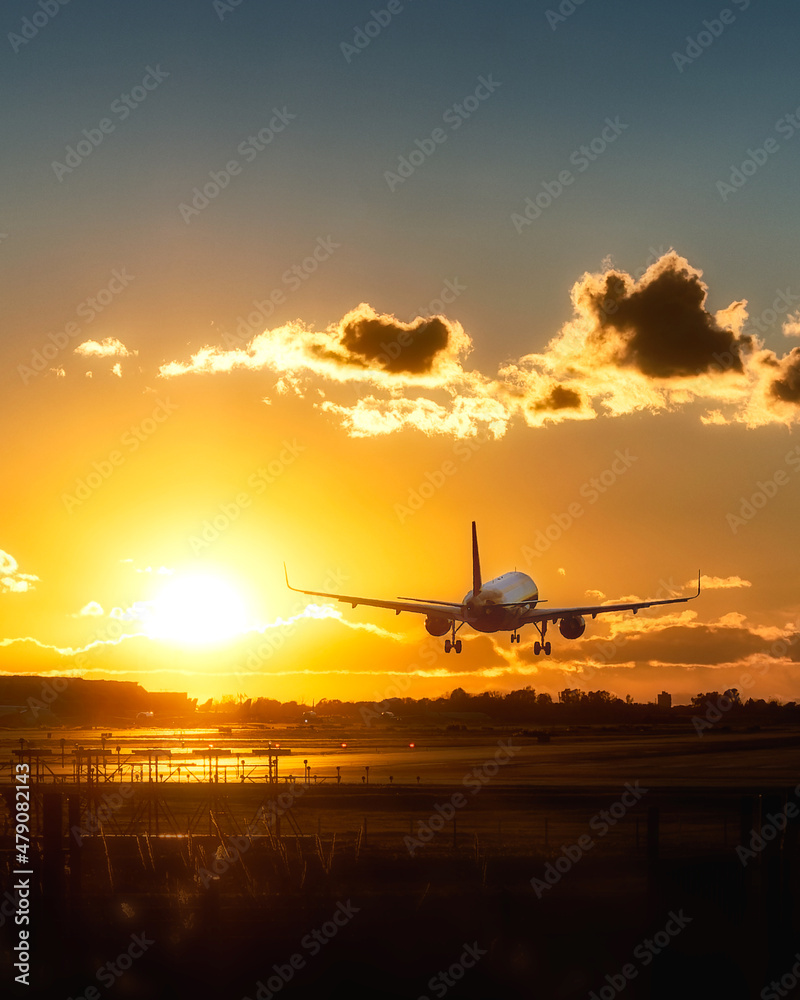 Airplane in sunset Airplane in sunset