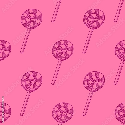 lollipop candy vector illustration seamless pattern
