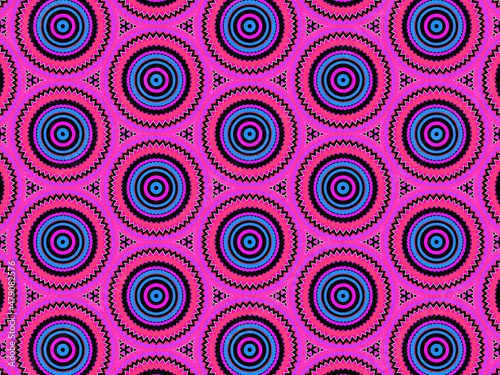 Exquisite, vibrant and energetic purple/black pattern with multicolor ribbon lace. Concept of night flowers beauty. 