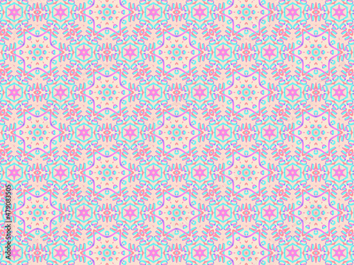 Exquisite and delicate pink lacy patterns for fabric, packaging, wrapping paper and stationery. Repeating fashion print on a blush nude background.