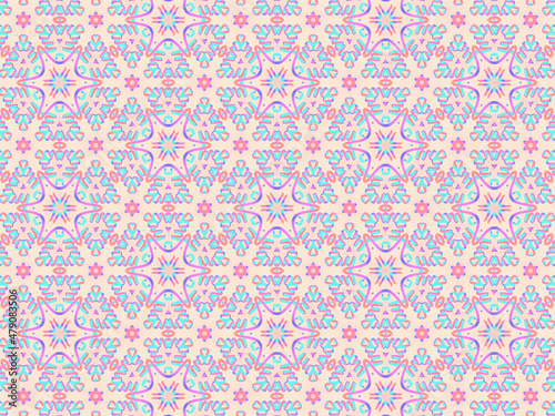 Exquisite and delicate pink lacy patterns for fabric, packaging, wrapping paper and stationery. Repeating fashion print on a blush nude background.