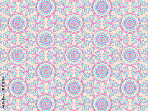 Exquisite and delicate pink lacy patterns for fabric, packaging, wrapping paper and stationery. Repeating fashion print on a blush nude background.
