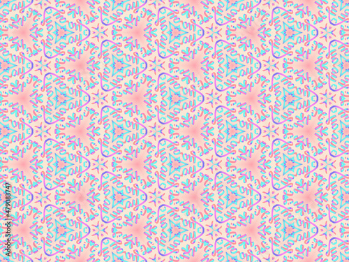 Exquisite and delicate pink lacy patterns for fabric, packaging, wrapping paper and stationery. Repeating fashion print on a blush nude background.