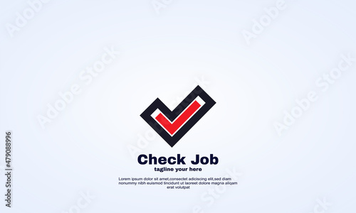 abstract check job logo design vector people illustration