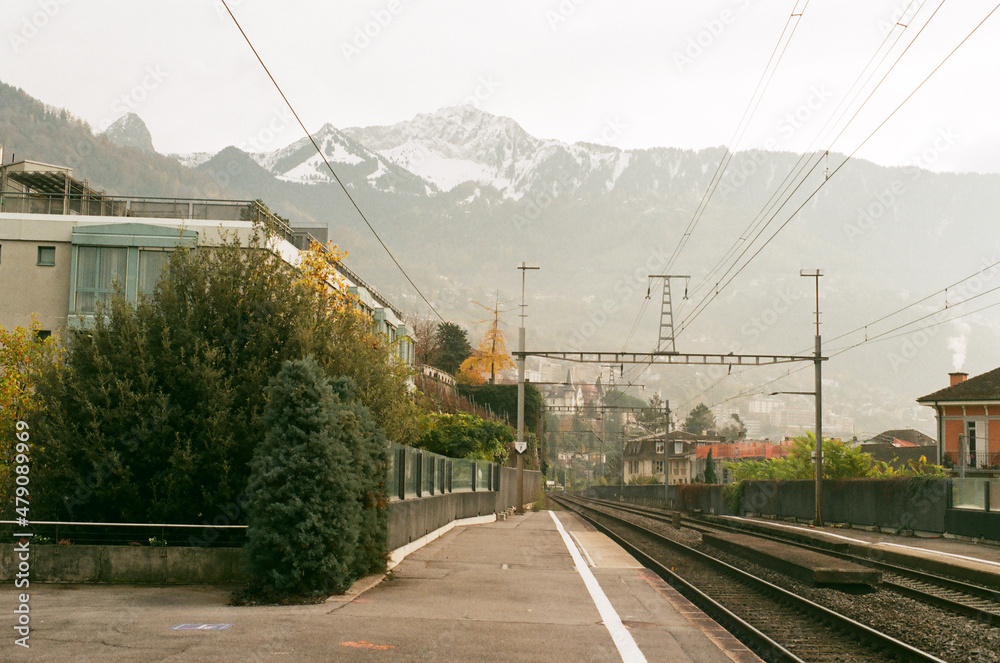 Mountain and the railway