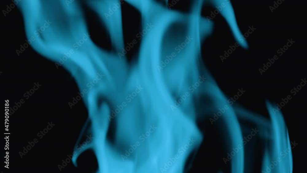 Fire line or flames isolated on black background toned in blue. High quality Full HD footage Fire line or flames isolated on black background toned in blue. High quality Full HD footage