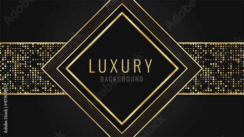 Luxury gold background template with geometric shapes