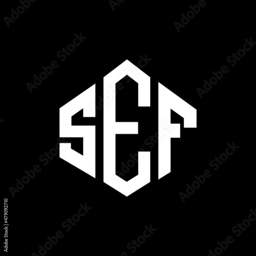 SEF letter logo design with polygon shape. SEF polygon and cube shape logo design. SEF hexagon vector logo template white and black colors. SEF monogram, business and real estate logo. photo