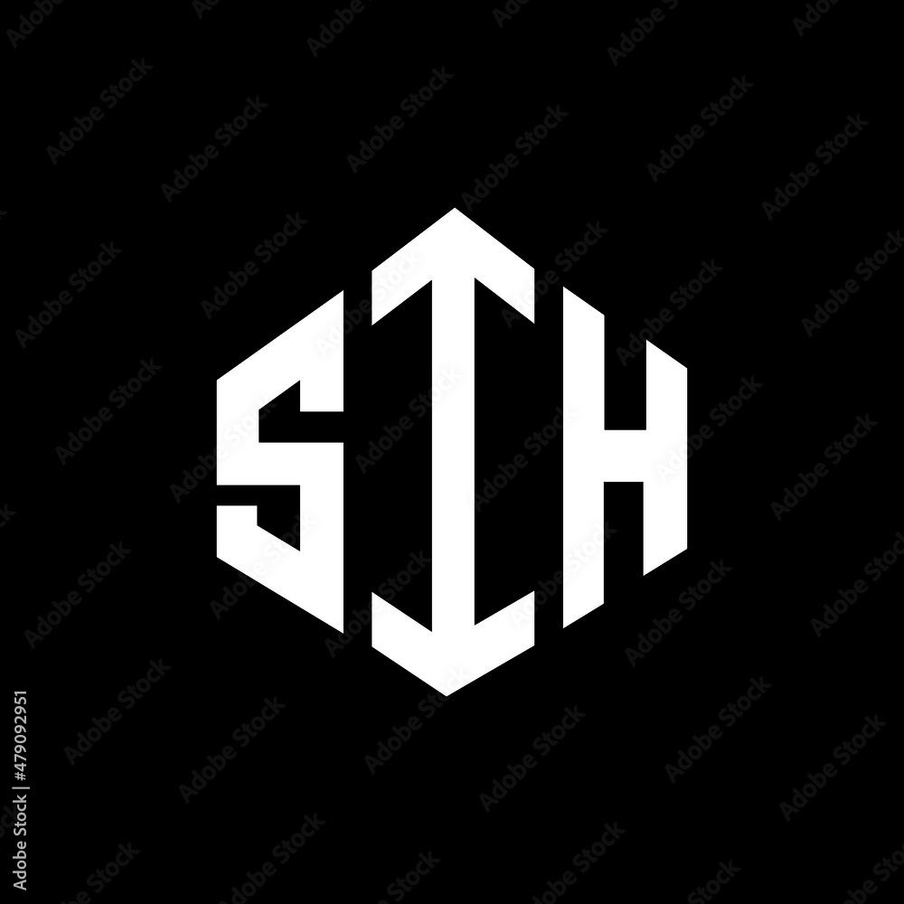 SIH letter logo design with polygon shape. SIH polygon and cube shape ...