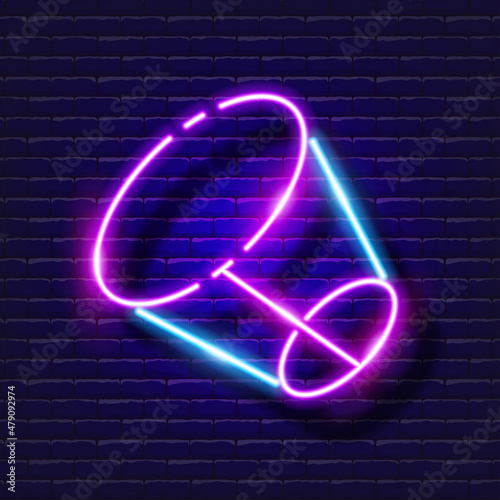 Plastic collar for animal neon icon. Vector illustration for design, website, pet shop, veterinary clinic. Veterinary medicine concept.