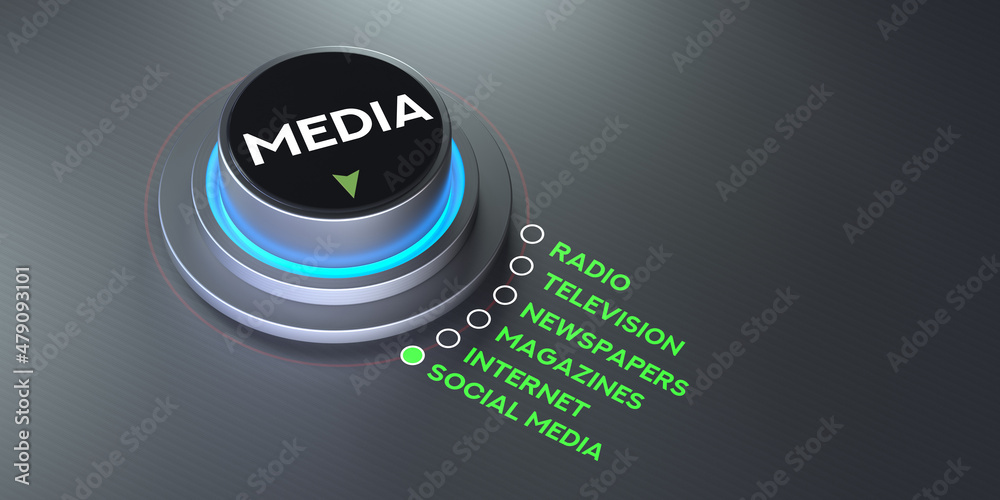 Obraz premium background with a button and media