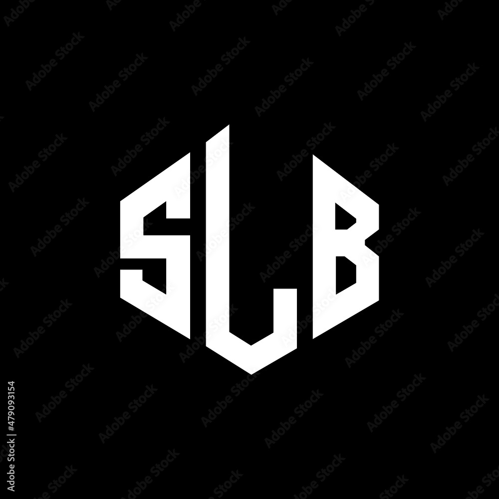 SLB letter logo design with polygon shape. SLB polygon and cube shape logo design. SLB hexagon vector logo template white and black colors. SLB monogram, business and real estate logo.