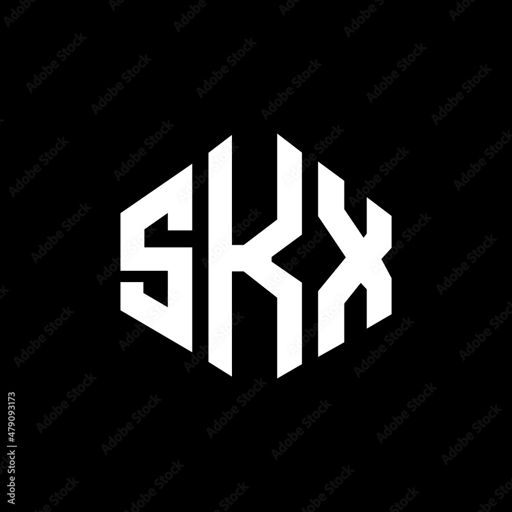 SKX letter logo design with polygon shape. SKX polygon and cube shape