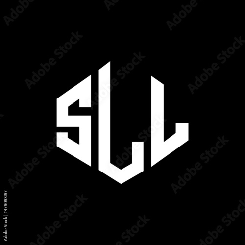 SLL letter logo design with polygon shape. SLL polygon and cube shape logo design. SLL hexagon vector logo template white and black colors. SLL monogram, business and real estate logo.