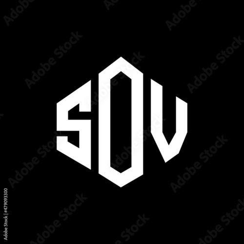 Free Download SOV letter logo design with polygon shape. SOV polygon and cube shape logo design. SOV hexagon vector logo template white and black colors. SOV monogram, business and real estate logo. - GFXLoad
