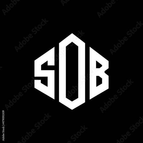 SOB letter logo design with polygon shape. SOB polygon and cube shape logo design. SOB hexagon vector logo template white and black colors. SOB monogram, business and real estate logo.