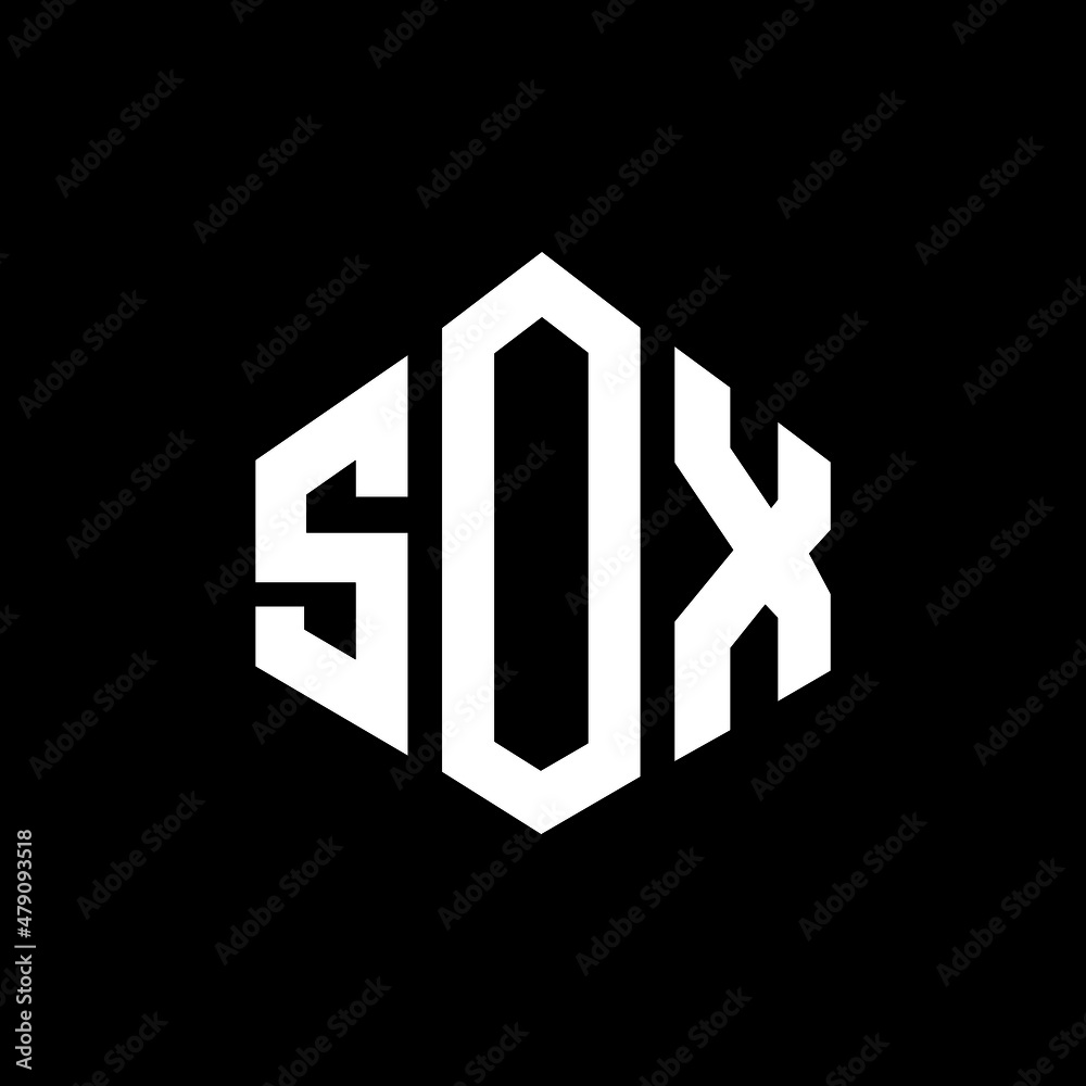 SOX letter logo design with polygon shape. SOX polygon and cube shape logo design. SOX hexagon vector logo template white and black colors. SOX monogram, business and real estate logo.