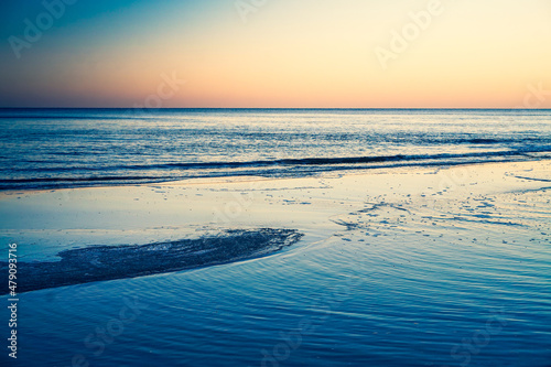 Beach at sunset  Baltic Sea  Poland