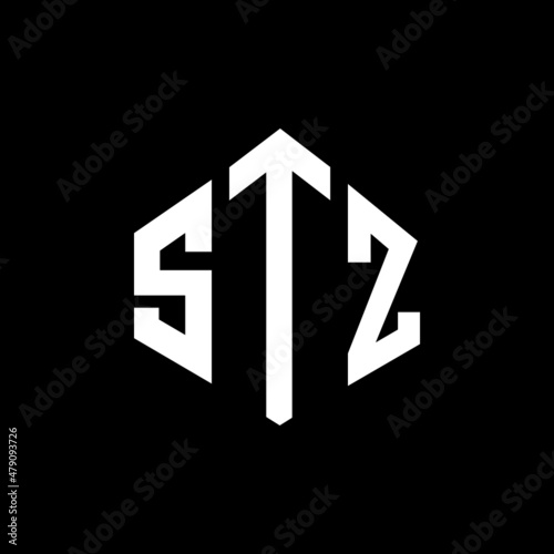 Free Download STZ letter logo design with polygon shape. STZ polygon and cube shape logo design. STZ hexagon vector logo template white and black colors. STZ monogram, business and real estate logo. - GFXLoad