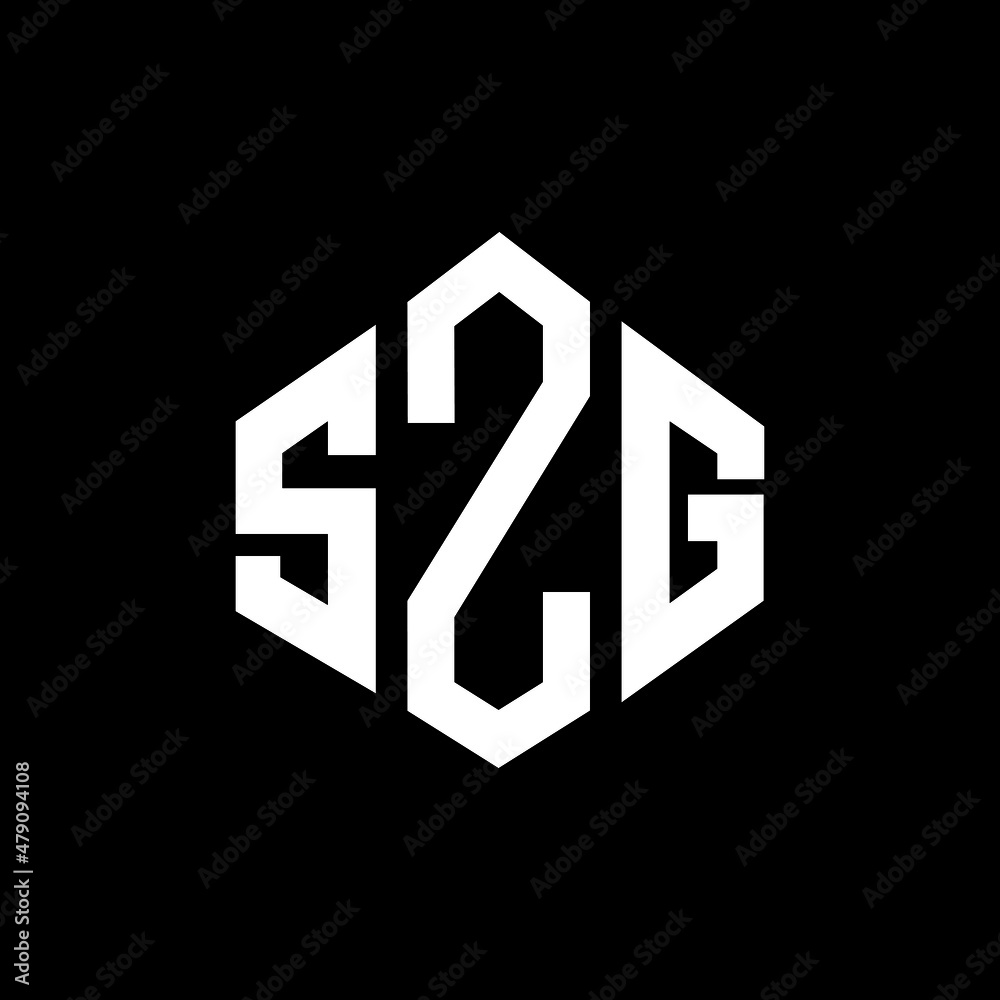 SZG letter logo design with polygon shape. SZG polygon and cube shape logo design. SZG hexagon vector logo template white and black colors. SZG monogram, business and real estate logo.