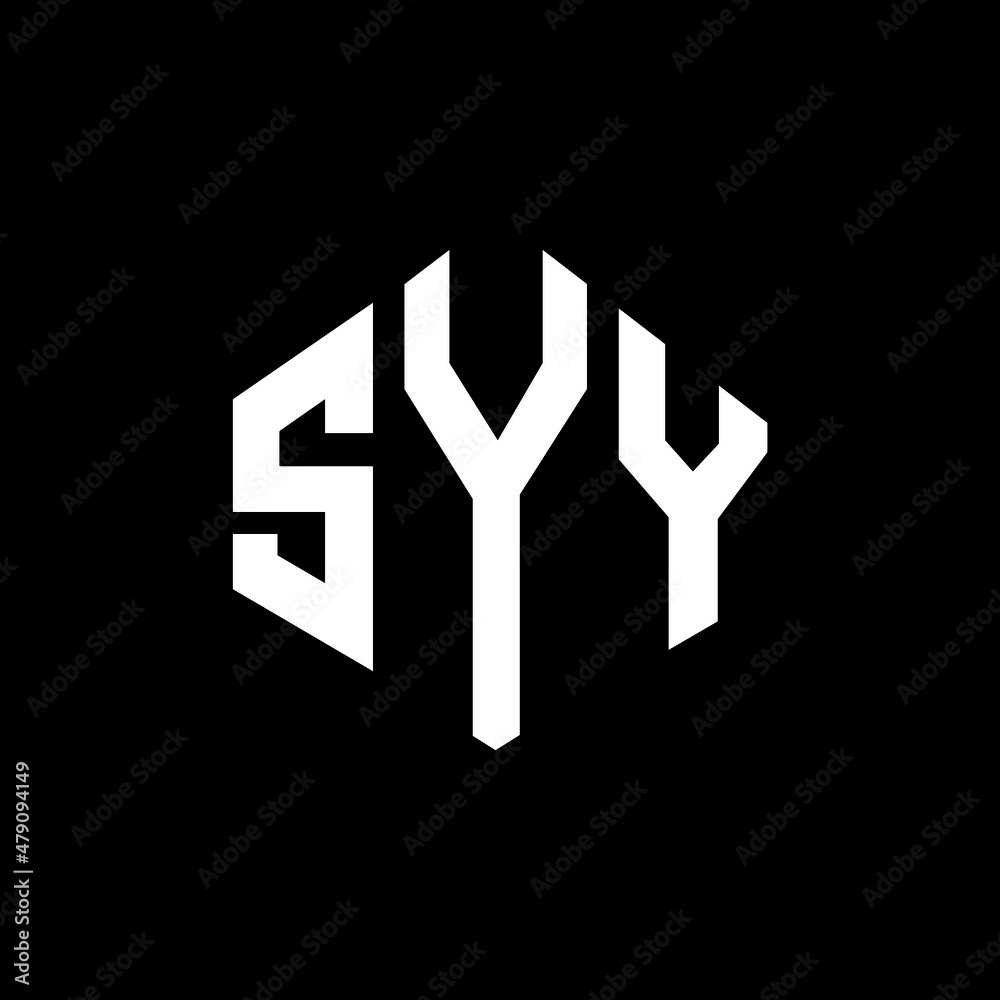 SYY letter logo design with polygon shape. SYY polygon and cube shape logo design. SYY hexagon vector logo template white and black colors. SYY monogram, business and real estate logo. SYY letter logo design with polygon shape. SYY polygon and cube shape logo design. SYY hexagon vector logo template white and black colors. SYY monogram, business and real estate logo.