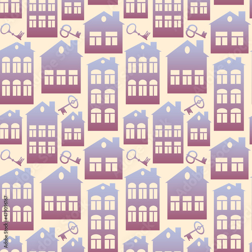 real estate (rent or sale) - houses and keys. Design element. architecture, minimalism