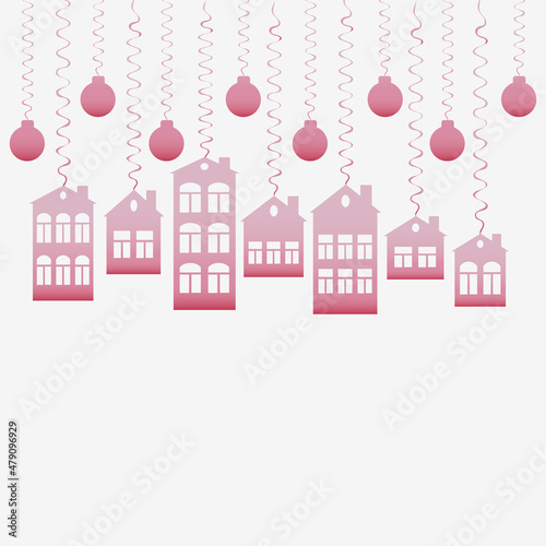 advertising banner or postcard - housewarming, sale or rental of housing on a turnkey basis. Apartments or houses