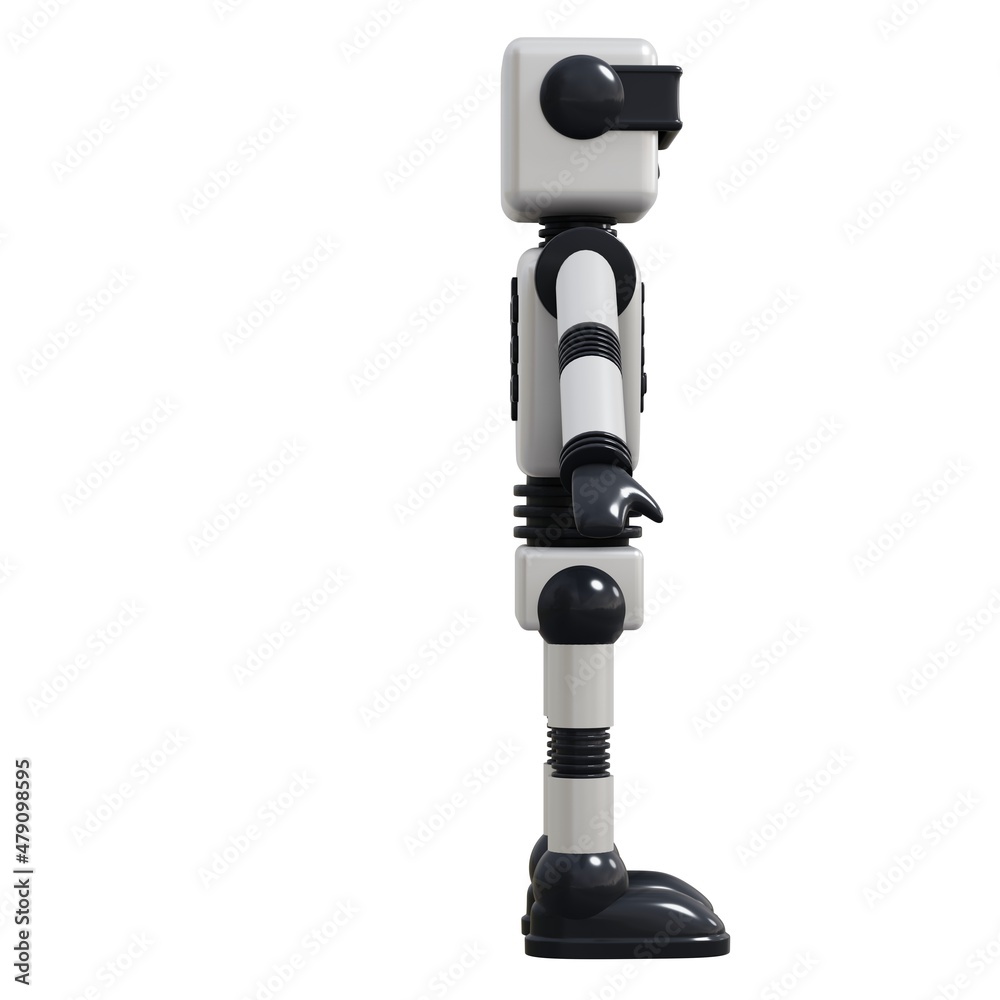 White android robot Isolated on white background. 3D rendering. White android robot Isolated on white background. 3D rendering.