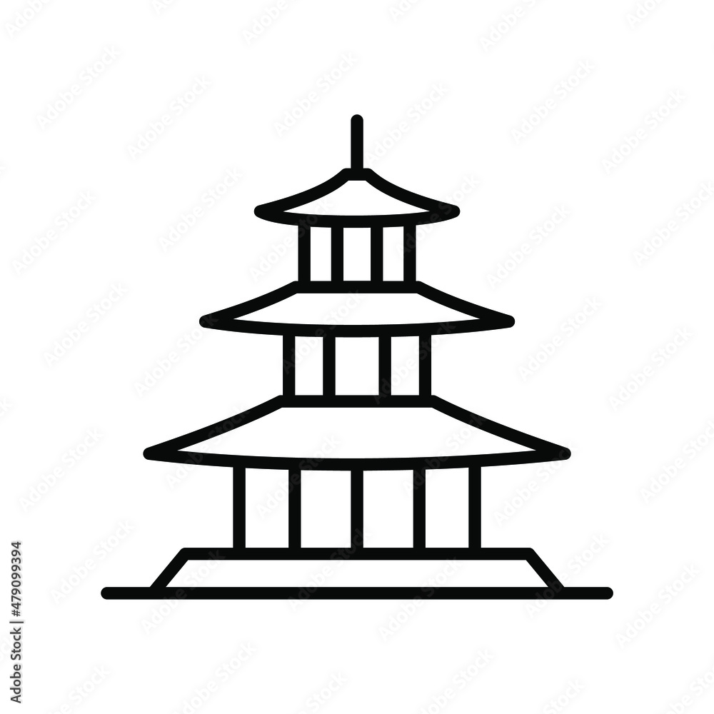 pagoda temple outline icon pagoda temple outline icon