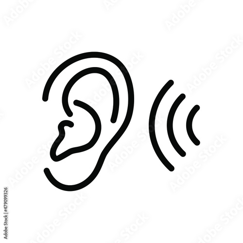 listening ear icon outline style