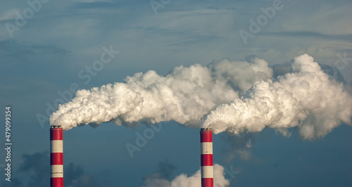 Smoke coming out of the chimney of the Bełchatów power plant.