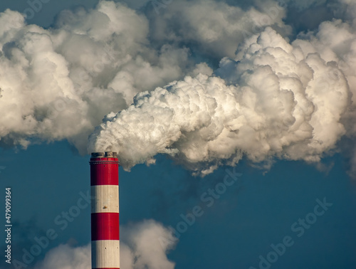 Smoke coming out of the chimney of the Bełchatów power plant.