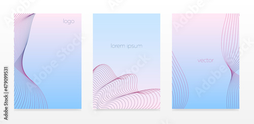 A set of minimalistic backgrounds with laconic lines in soft colors.  © Dmitry 